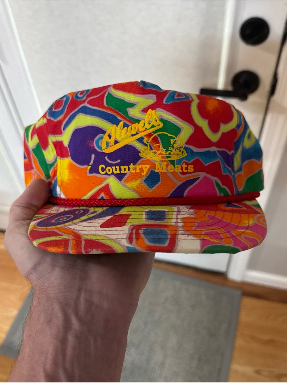 Vintage Raver Funky Rope Snapback Hat Hippy Colorful Cap 80s Country Meats